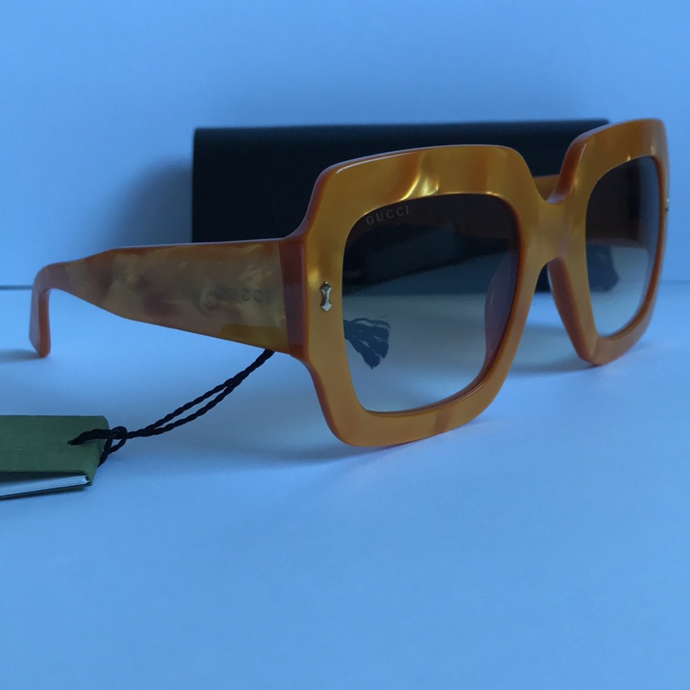 Gucci Women's Oversized Square Sunglasses - Amber - Picture 2 of 16
